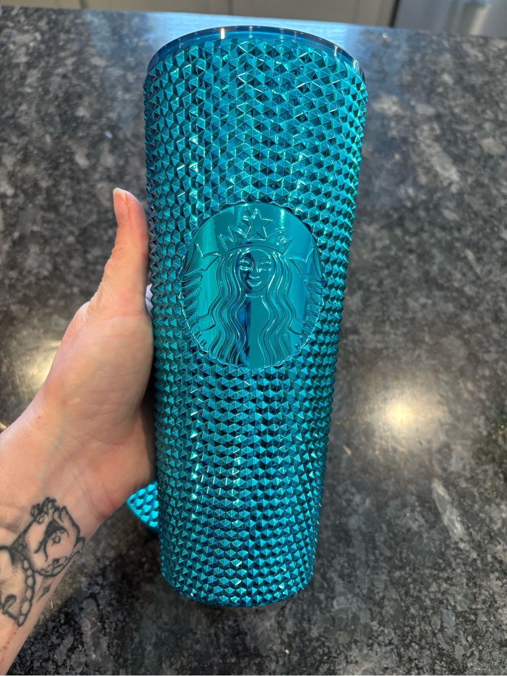 Starbucks Metallic Teal Studded Tumbler